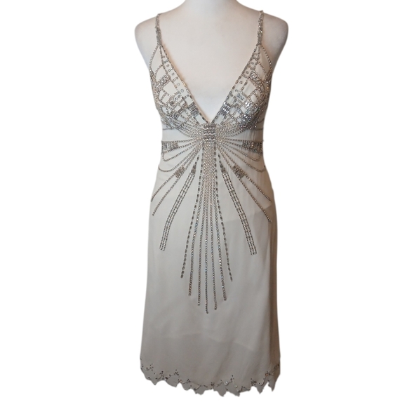 Dresses & Skirts - MANDALAY SILK JEWELED DRESS SZ 4 STUNNING